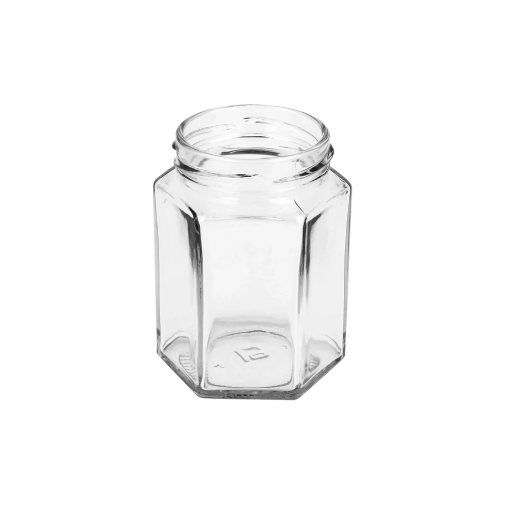 12OZ Glass Honey Jar Hex with Screw Lids x100