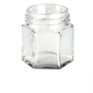45ML Glass Honey Jar Hex with Screw Lids x70